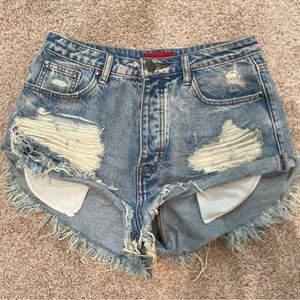 Distressed Jean Shorts
